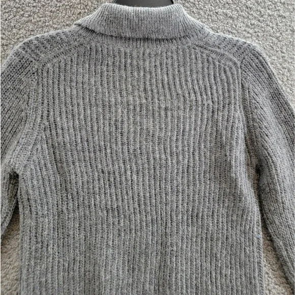 rag & bone Madix Wool-Alpaca Polo Sweater Women's S Charcoal Heather Pullover - Picture 11 of 14